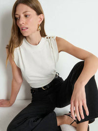 Nation Ltd - Micca Buttoned Shoulder Tank Top