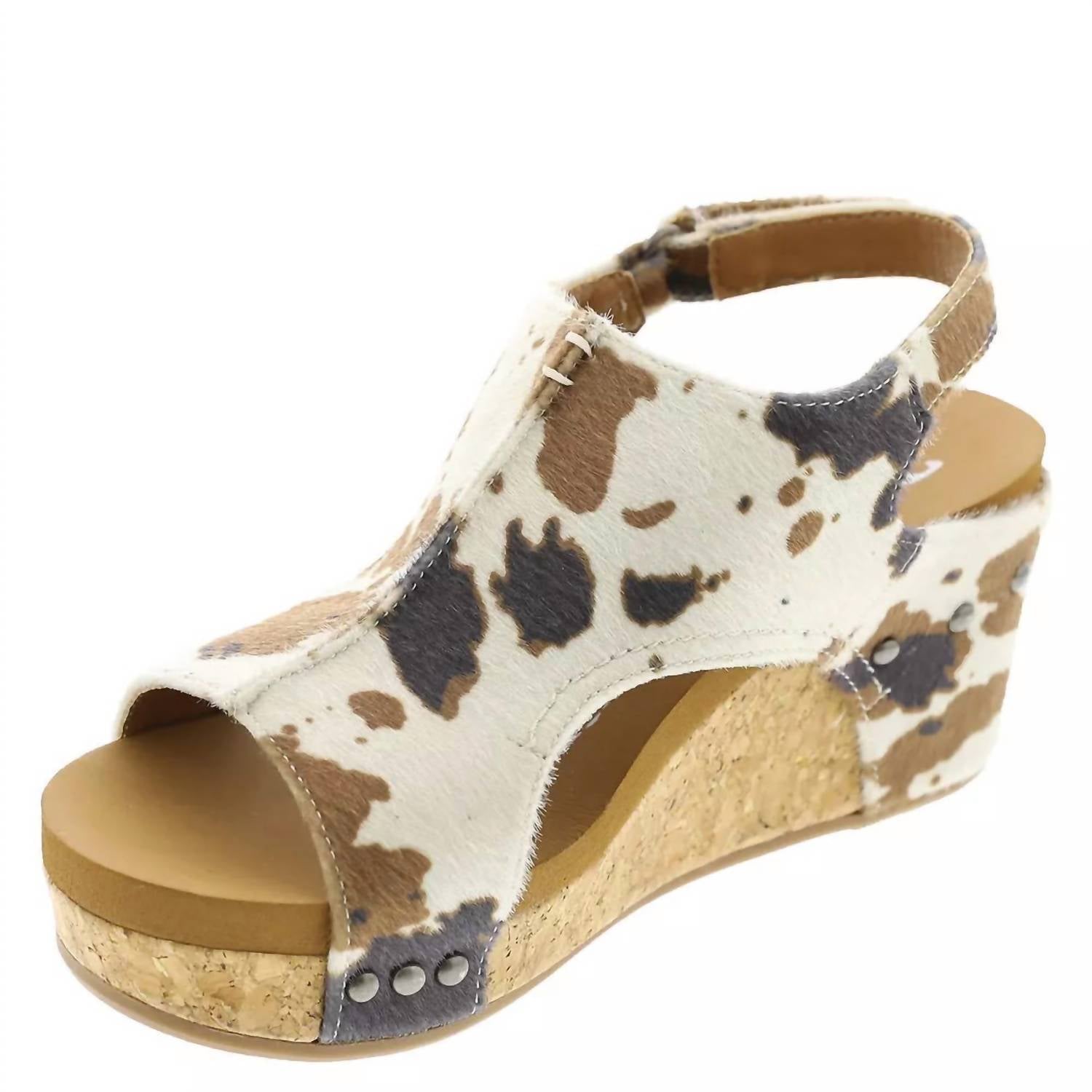 Very G - Women's Harper Faux Hair Hide Wedge Sandal