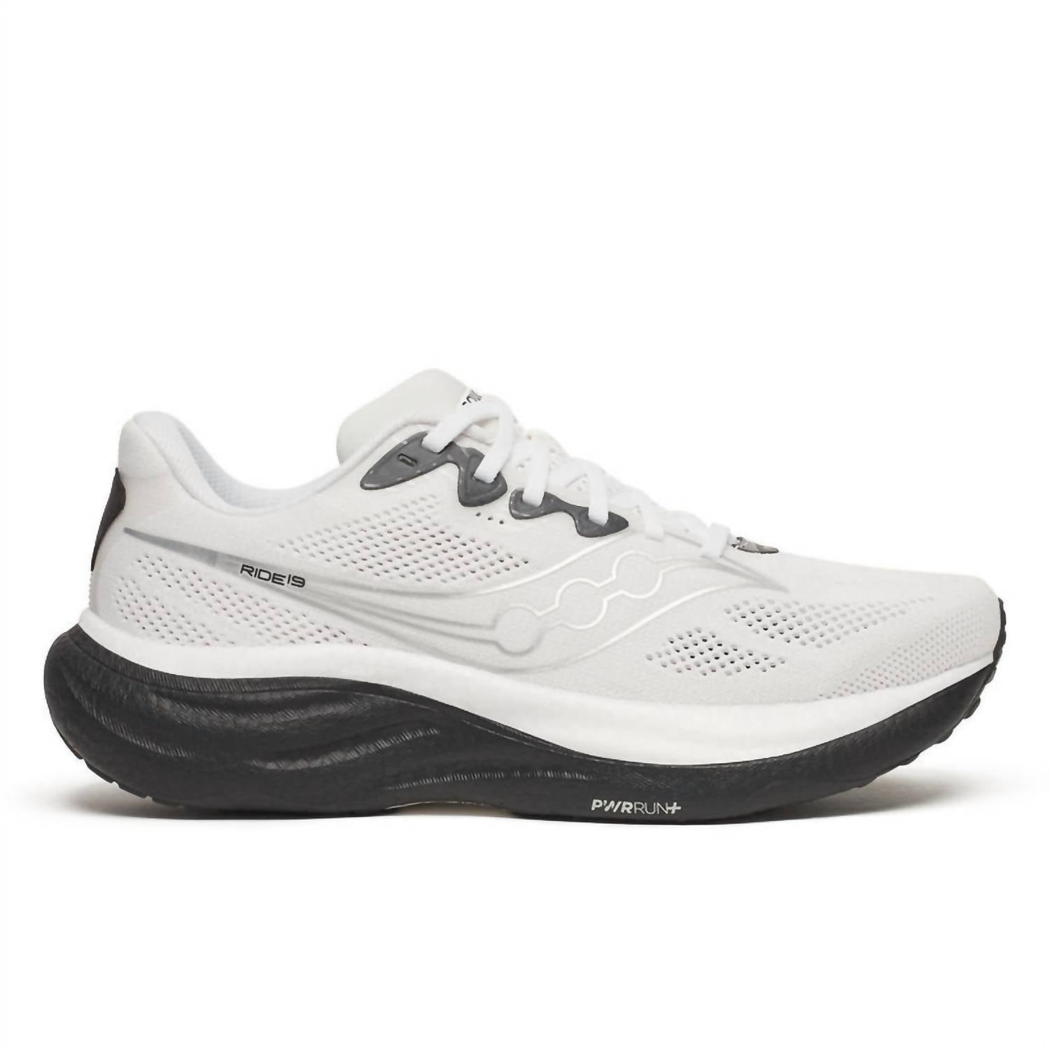 SAUCONY Men's Ride 19 Shoe in white black - men's sneaker