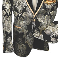 Mazari - Men's Metallic Blazer With Bow Tie