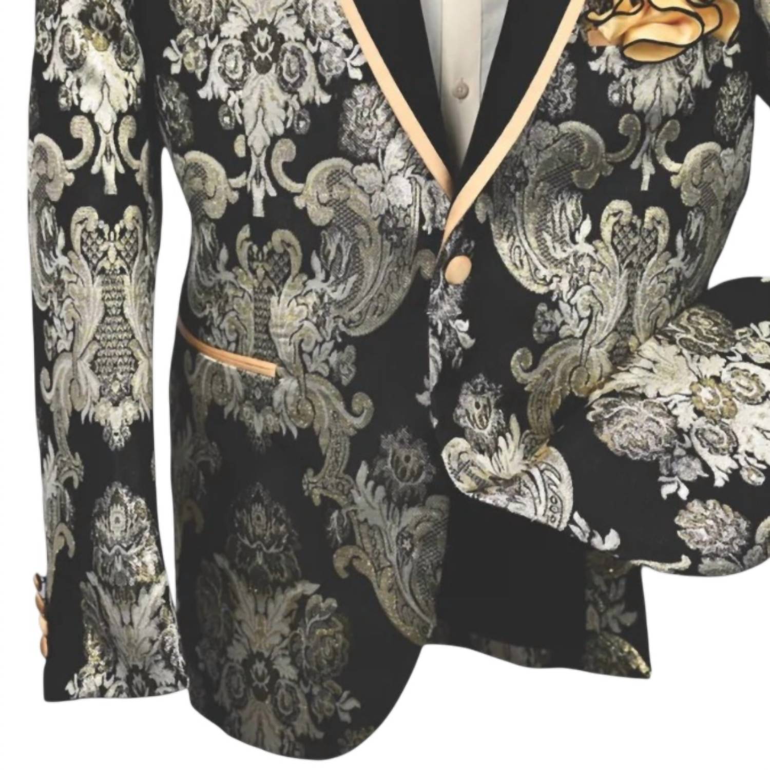 Mazari - Men's Metallic Blazer With Bow Tie