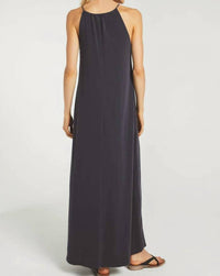 Z Supply Marta Maxi Dress in washed black - women's dress - detail view