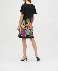 Joseph Ribkoff - Tropical Print V-neck Shift Dress