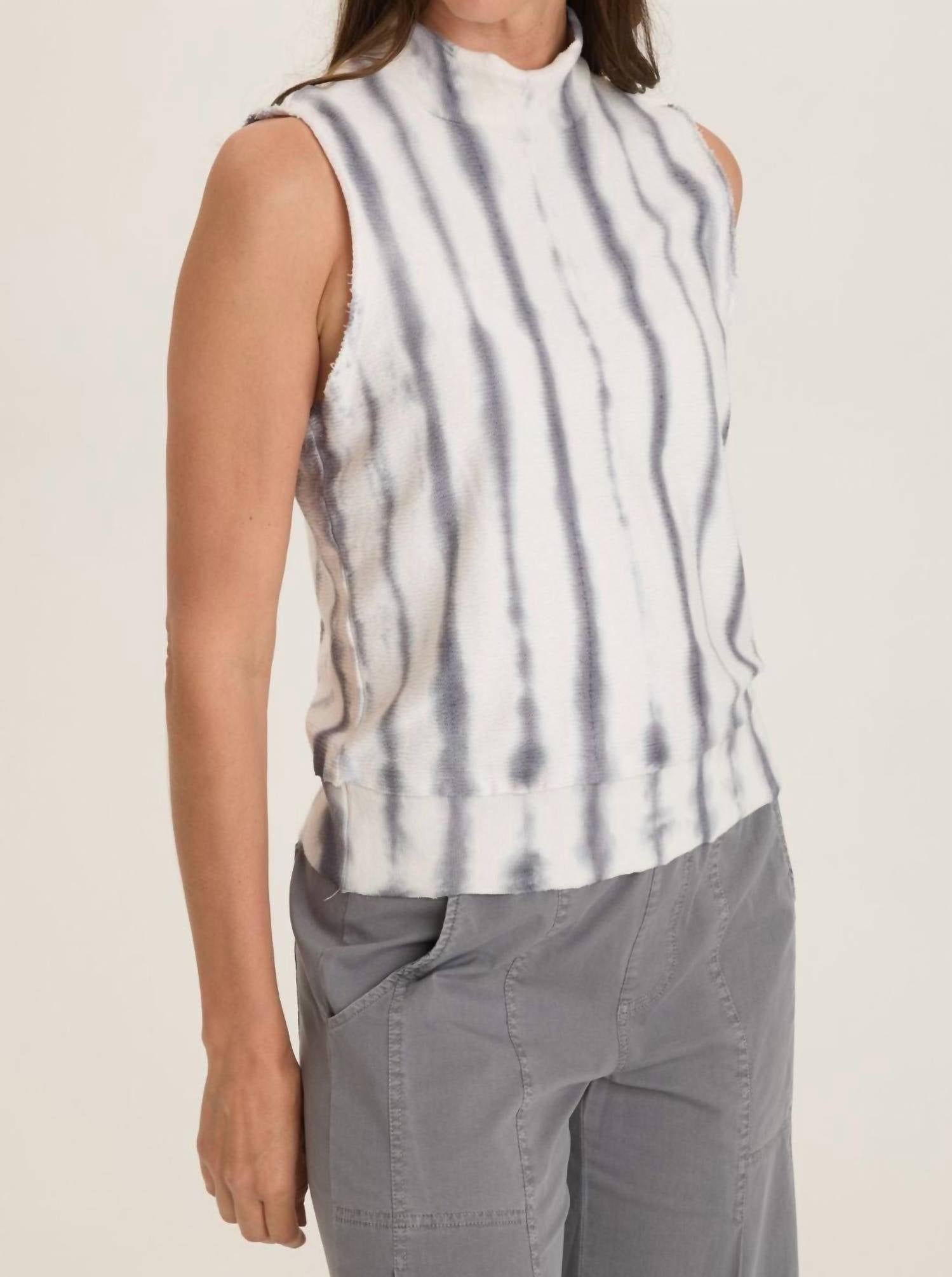 Wearables Isolde Mock Neck Top in pelagic wash mist - women's tank top