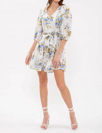 By The River - Floral Peasant Mini Dress