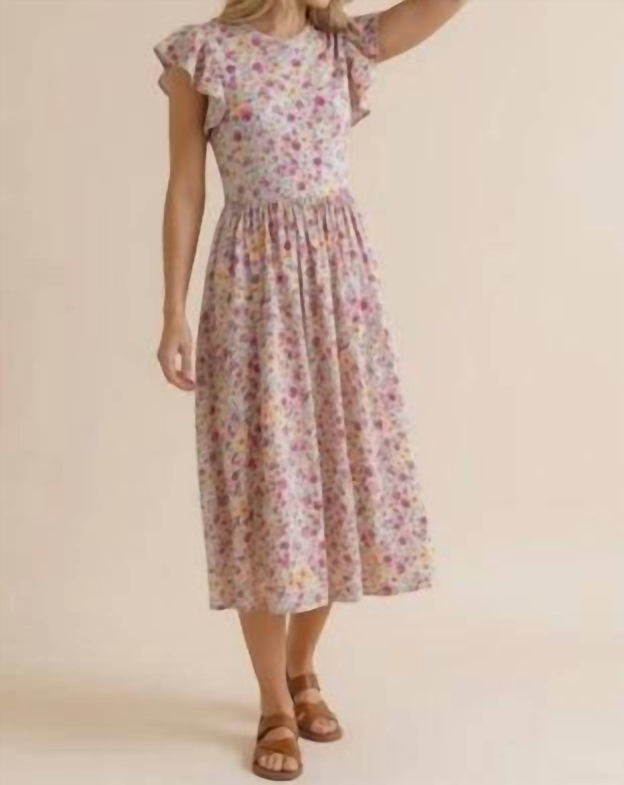 Haptics - Folded Ruffle Short Sleeve Babydoll Dress- Plus