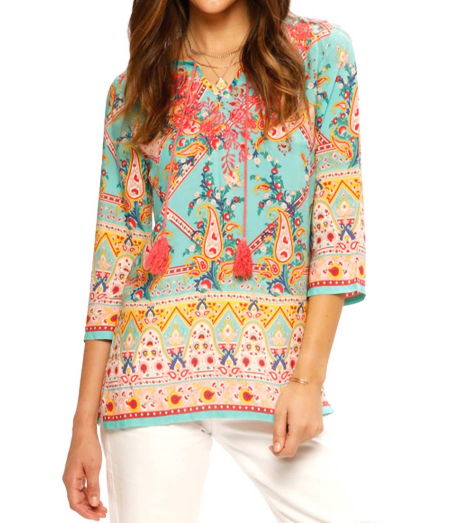 Paparazzi - Boho Paisley Print Challis Tunic