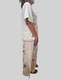 Johnny Was CALISTA HIGH SLIT LINEN SKIRT in elordi stripe - women's skirt - view 4