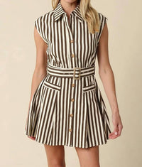 Olivaceous - Mia Button Down Mini Dress