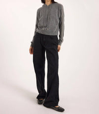 Brodie Cashmere - Bree Beaded Sleeve Cashmere Hoodie