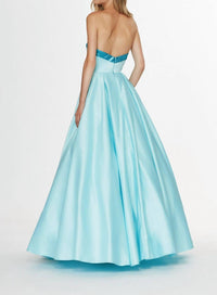 Strapless satin ballgown