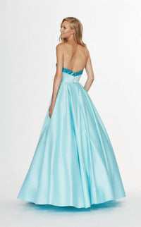 Strapless satin ballgown