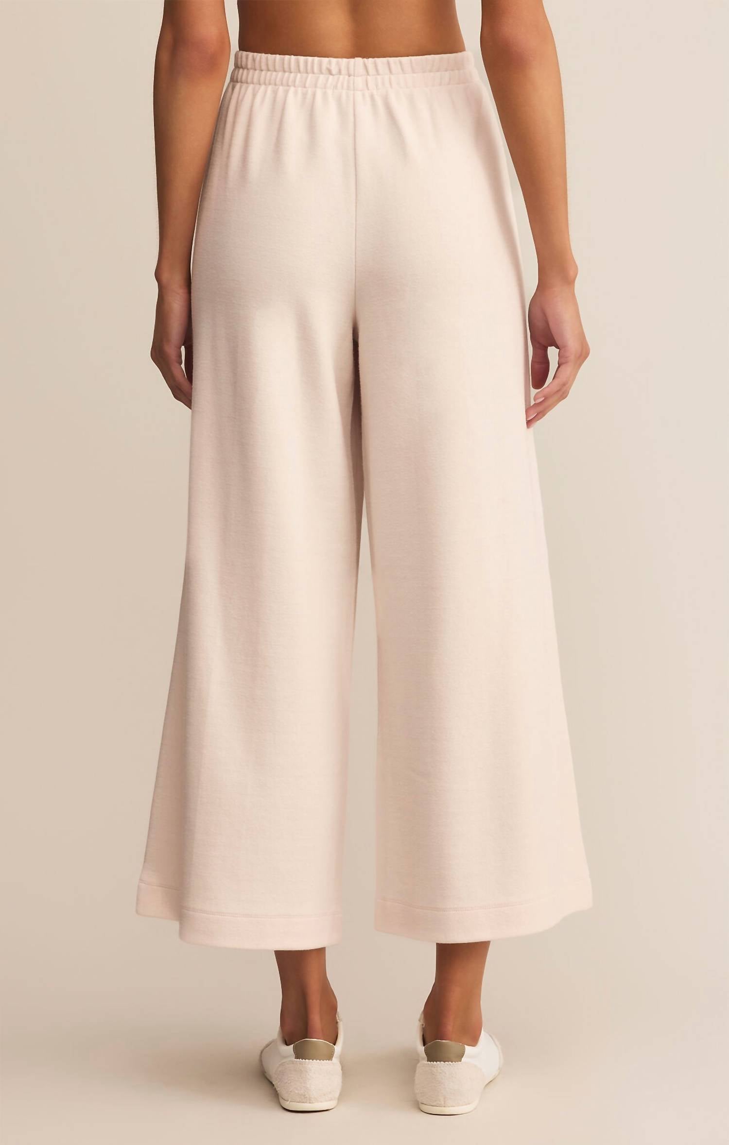 Z Supply Scout Luxe Rib Wide Leg Pants in warm white - women's pants - alternate view
