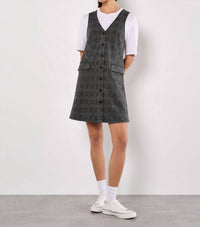 Apricot - Check Print Fitted Mini Jumper Dress
