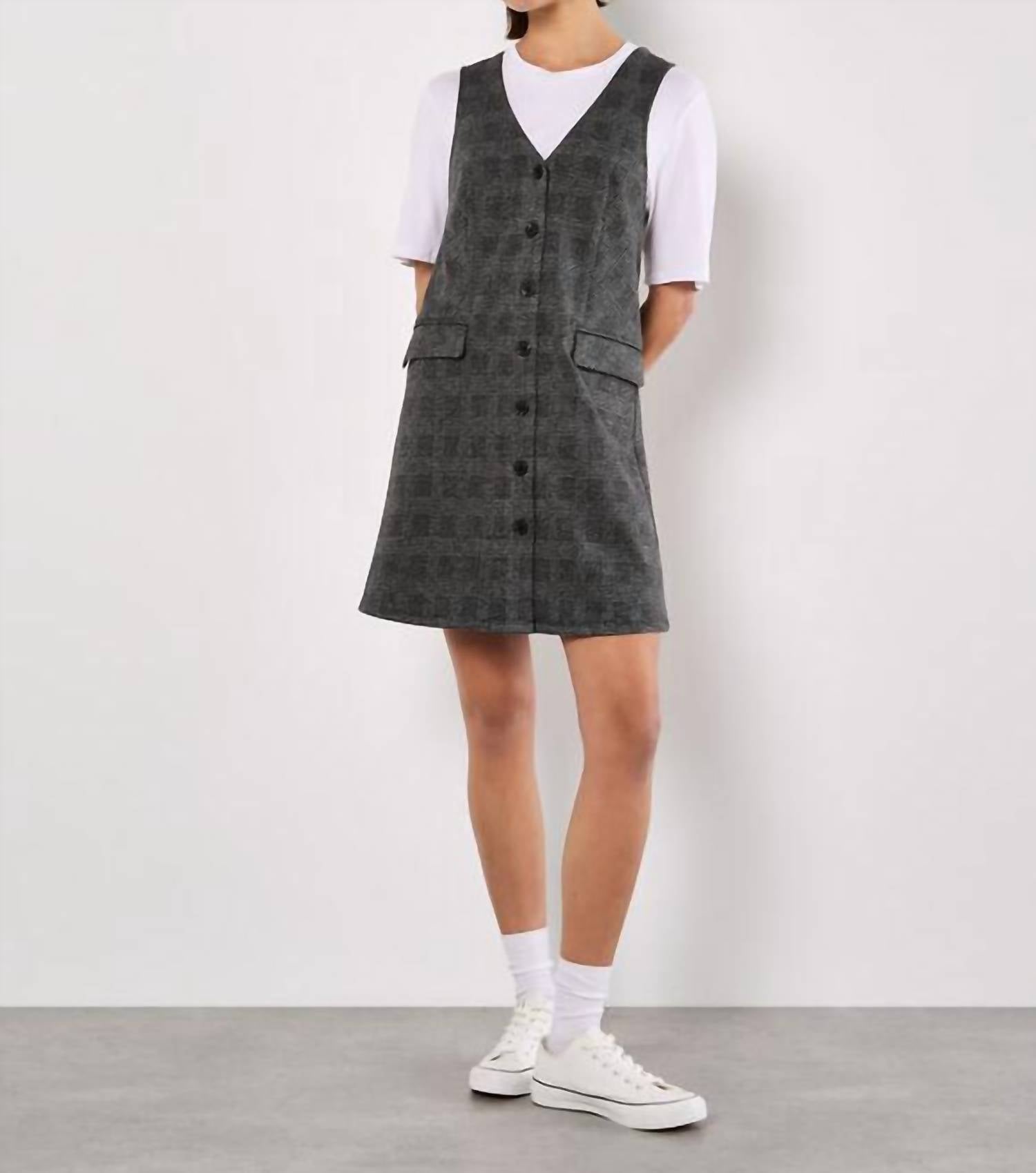 Apricot - Check Print Fitted Mini Jumper Dress