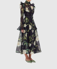 Leo Lin - Katrina Butterfly Sleeve Midi Dress