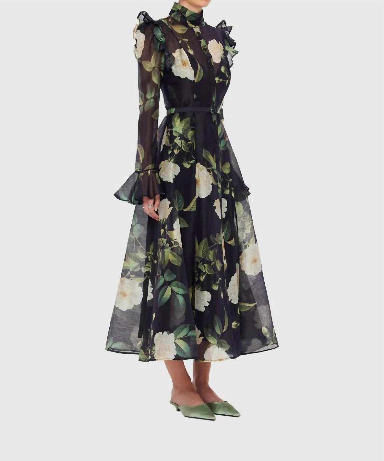 Leo Lin - Katrina Butterfly Sleeve Midi Dress