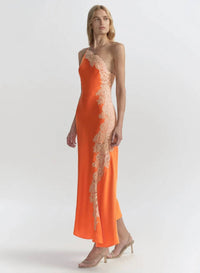 A.L.C. - Lou Satin And Lace Midi Dress