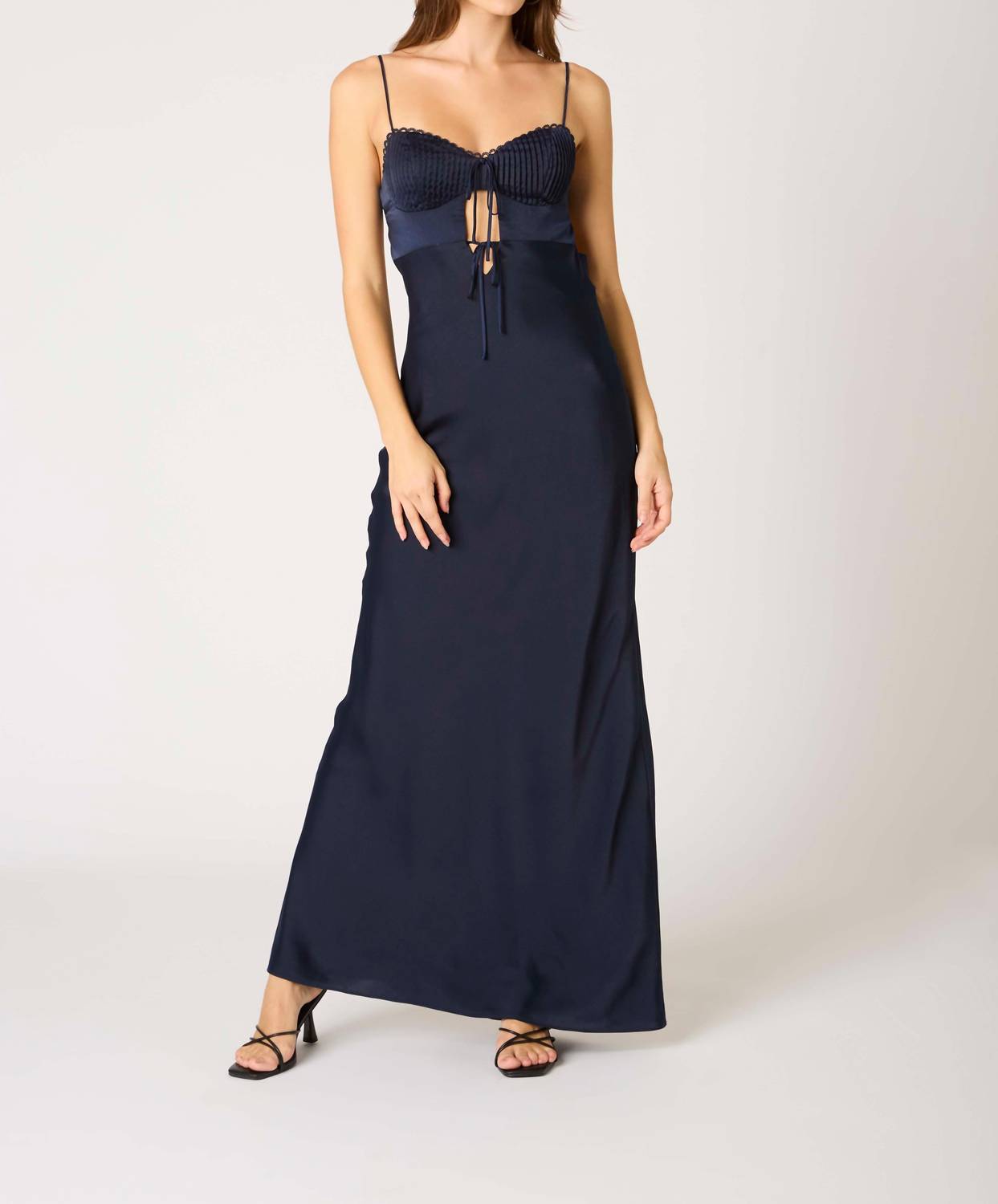 Cotton Candy La - Silvia Milkmaid Sweetheart Maxi Dress