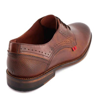 Andrea Men's Formal Leather Oxford Shoes in dark brown - men's shoe - detail view