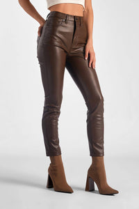 Faux Leather Straight Leg Pant