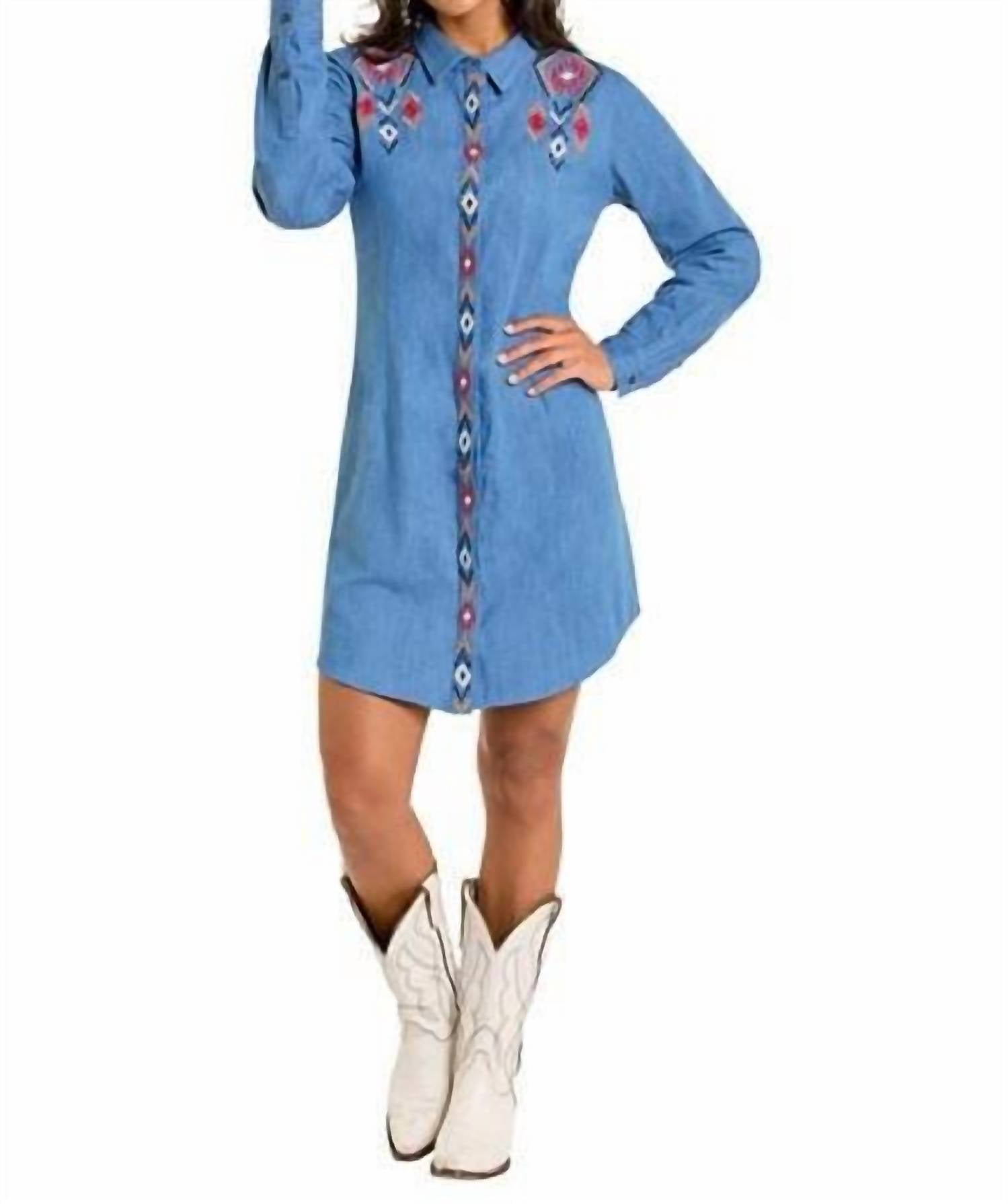 Panhandle - Long Sleeve Embroidered Dress