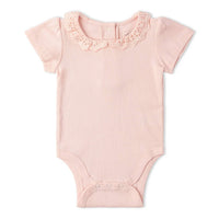 Makemake Organics - Girls Organic Lace Collar Onesie & Tights Set
