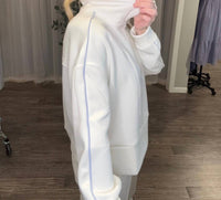 FATE + FORTUNE Mac And Me Quarter Zip Sweatshirt in white - women's top - alternate view