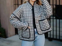 Katydid - Cameran Gingham Quilted Jacket