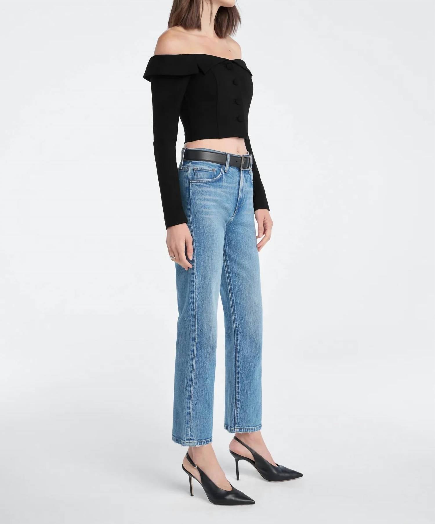 Favorite Daughter - The Dot Mid Rise Straight Ankle Jeans