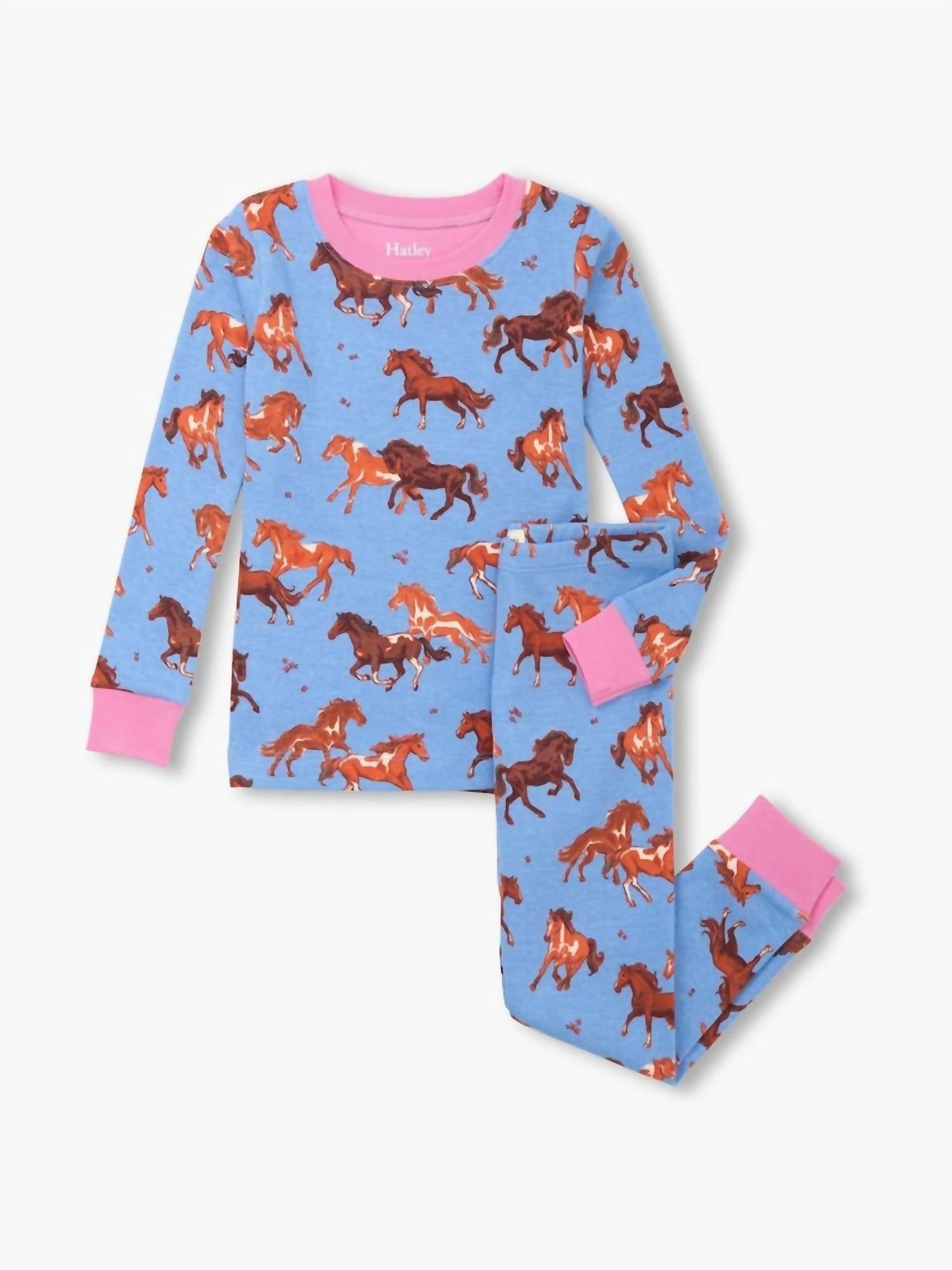 Hatley - Tinsel Horses Cotton Pajama Set
