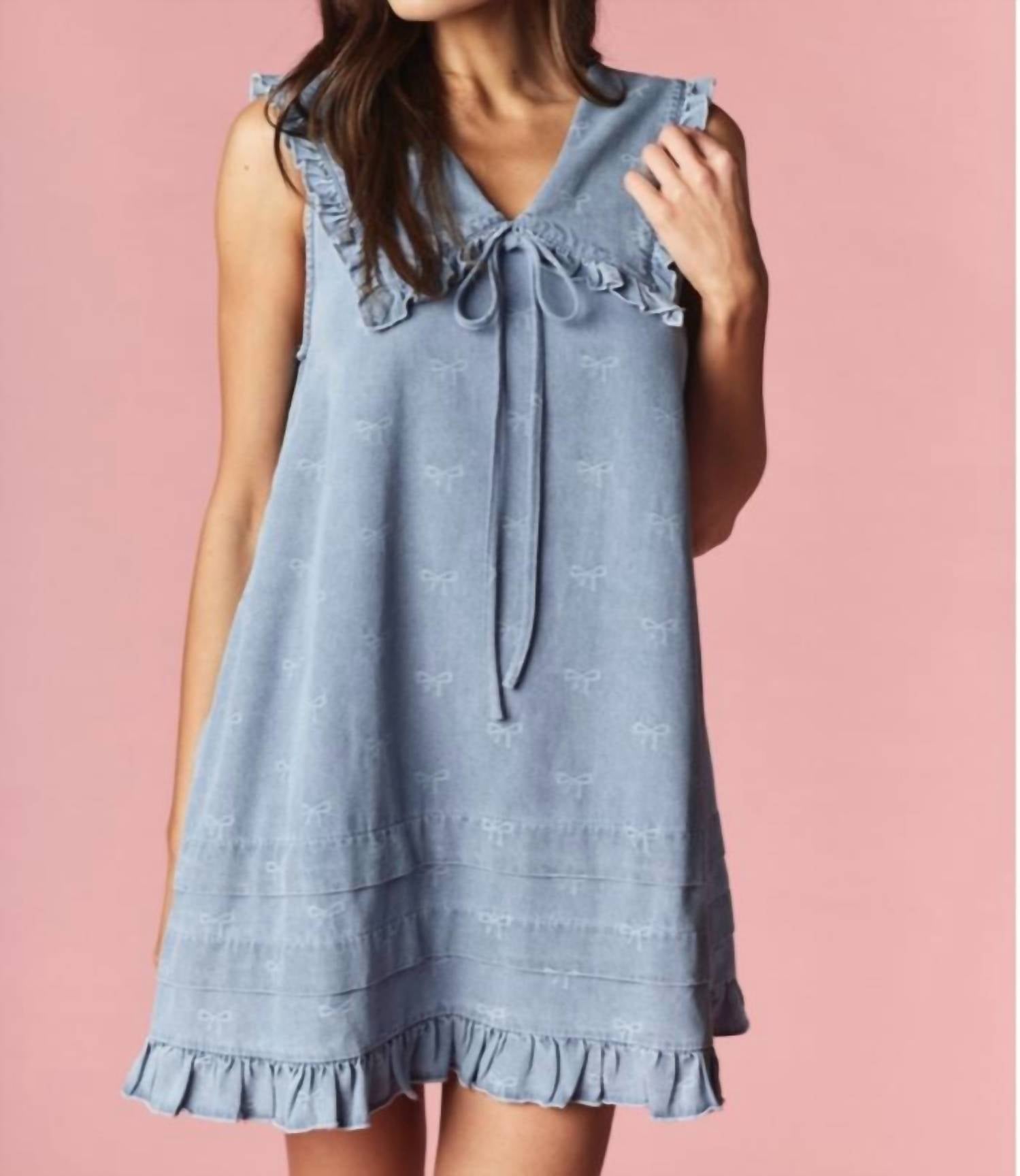 Rareraw - denim peterpan vollard dress with bows
