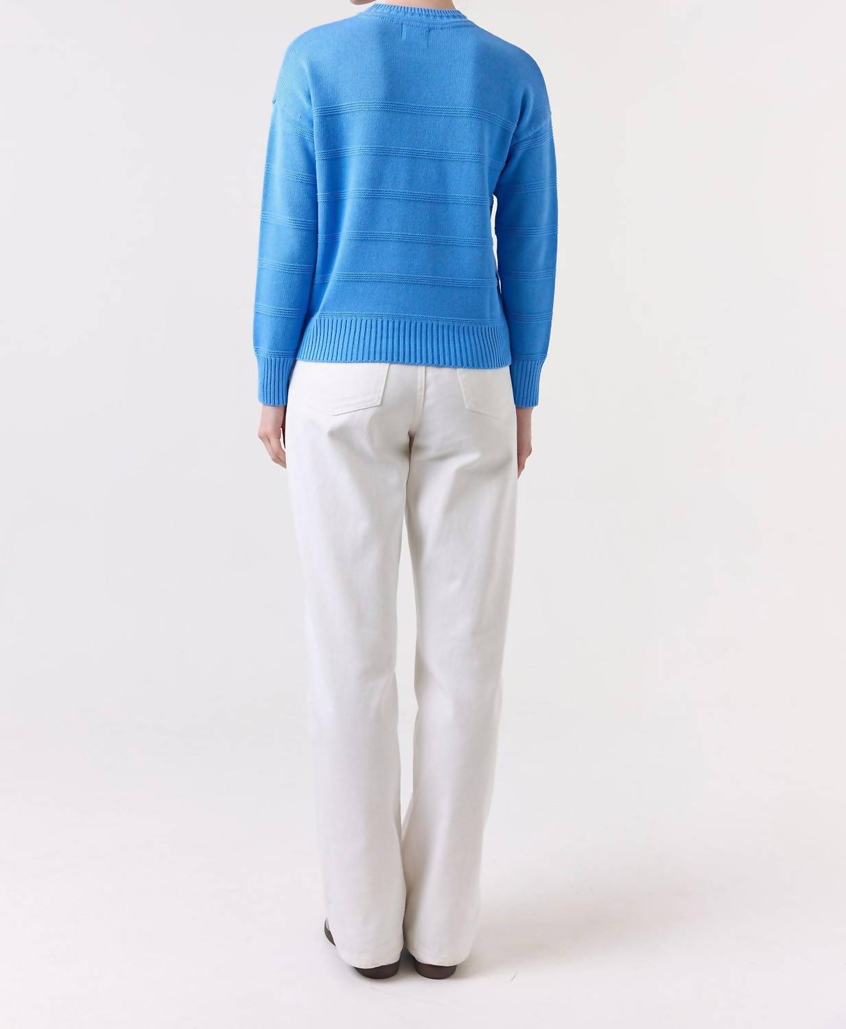 Brodie Cashmere - Tilly Textured Stripe Crew Top