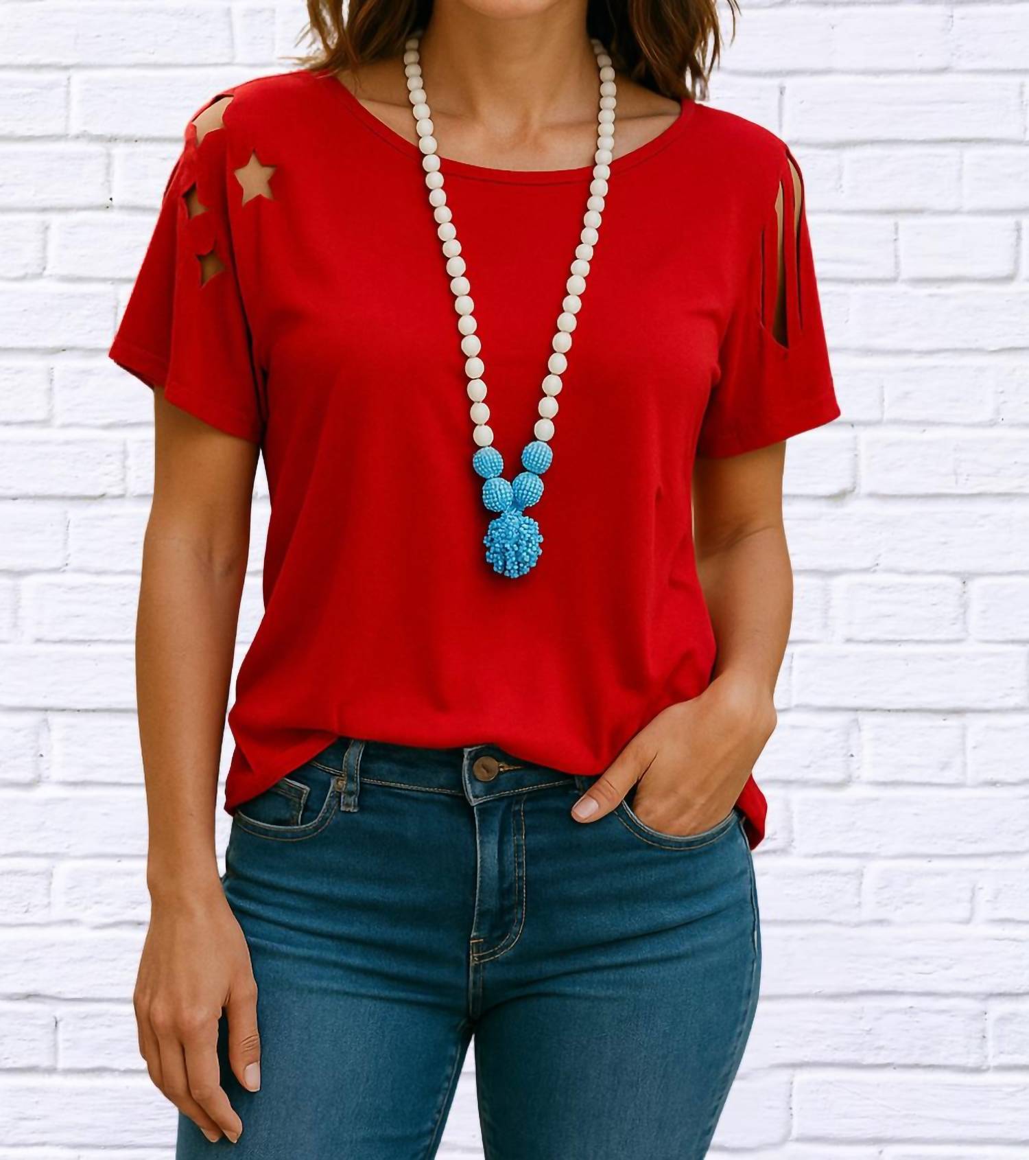 E. Luna - 4th July Laser Cut Top