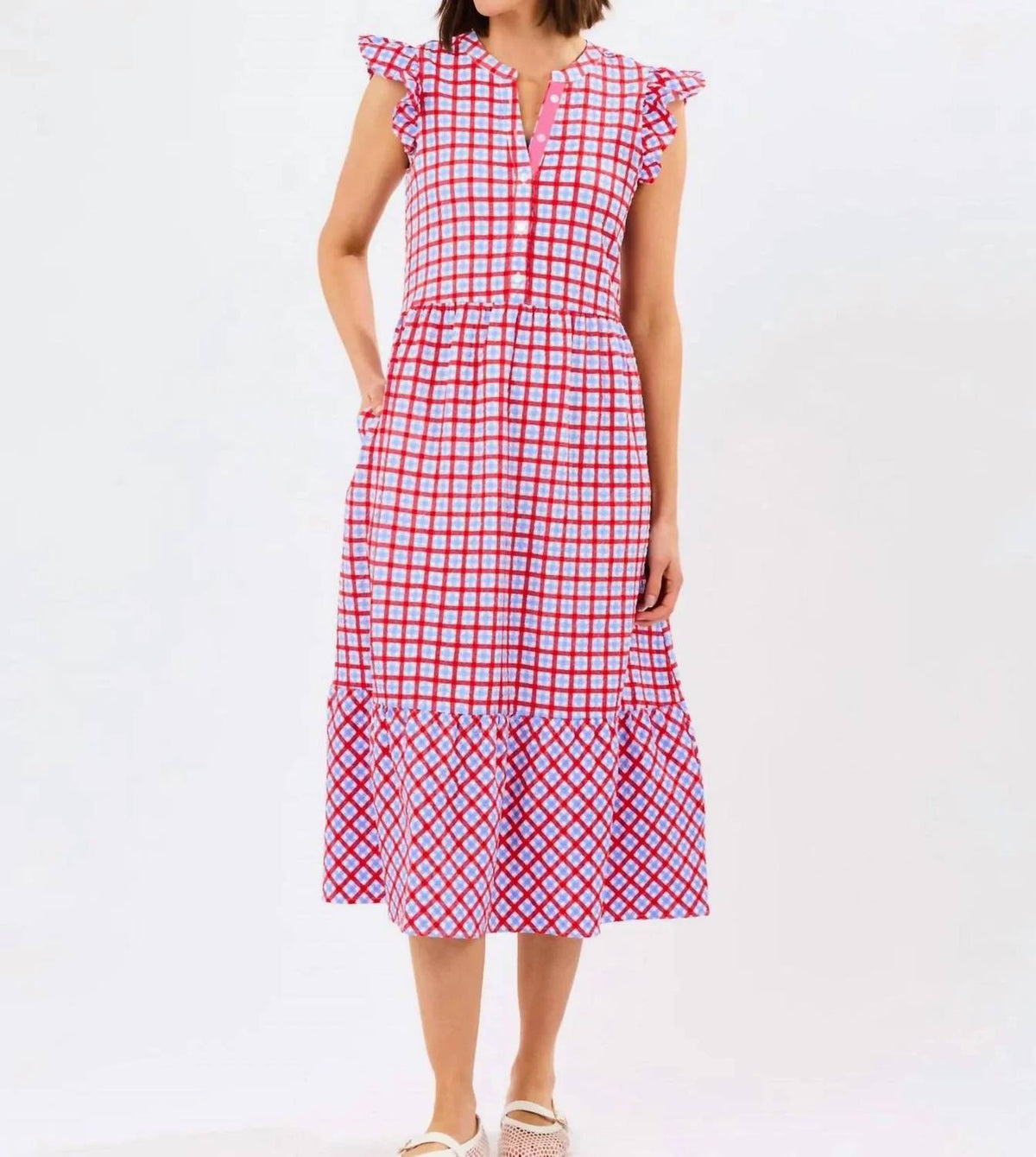 Mary Square - Riley Gingham Midi Dress