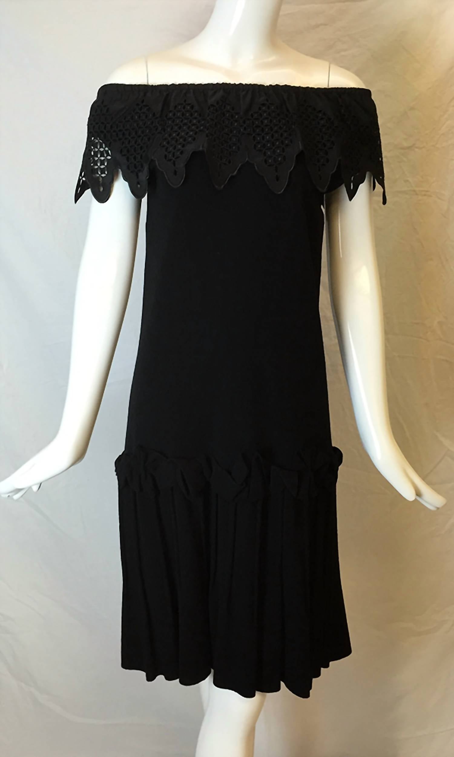 Mariella Burani - Women's Embroidered Off Shoulder Dress