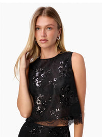 Cami Nyc - ARACELY SEQUIN LACE CROPPED TOP