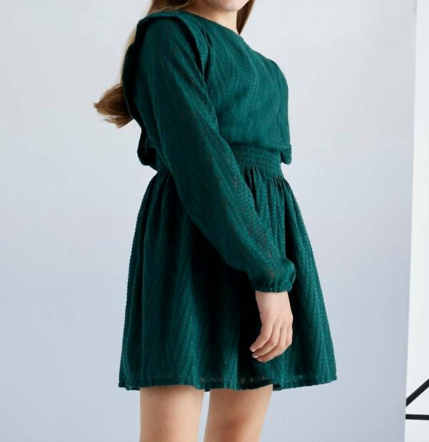 Mayoral Chevron Print Dress in green - kids' dress