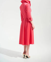 Joseph Ribkoff - Pleated Taffeta Midi Fit And Flare Dress