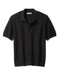 TOMMY BAHAMA Villa View Button Front Polo in black heather - men's shirt - alternate view