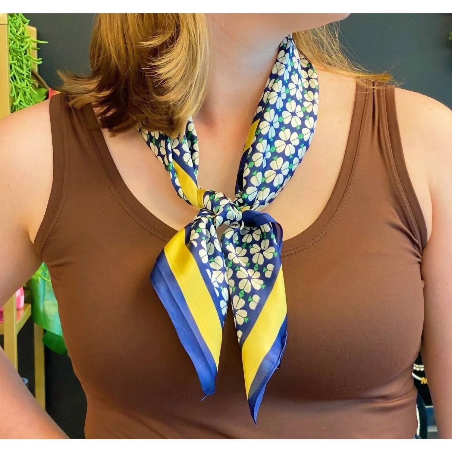 Ellison+Young - Women's Four Petal Clover Square Scarf