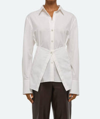 HELMUT LANG Apron Button Shirt in white - women's shirt
