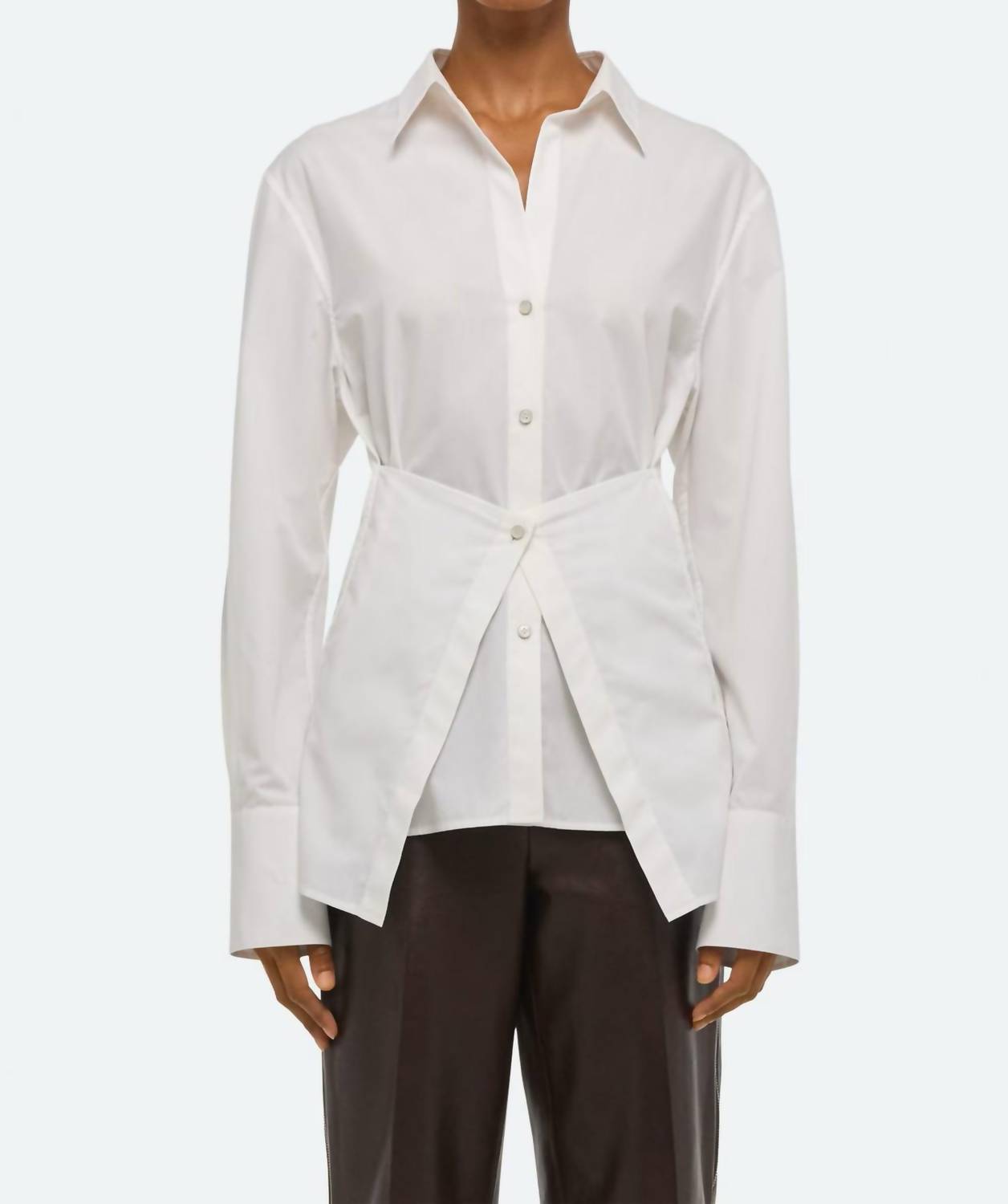 HELMUT LANG Apron Button Shirt in white - women's shirt