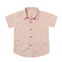ME & HENRY Boy's Newport Woven Shirt in coral floral - kids' t-shirt