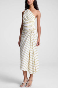 A.L.C. Carolyn Dress in canary stripe - women's dress - alternate view