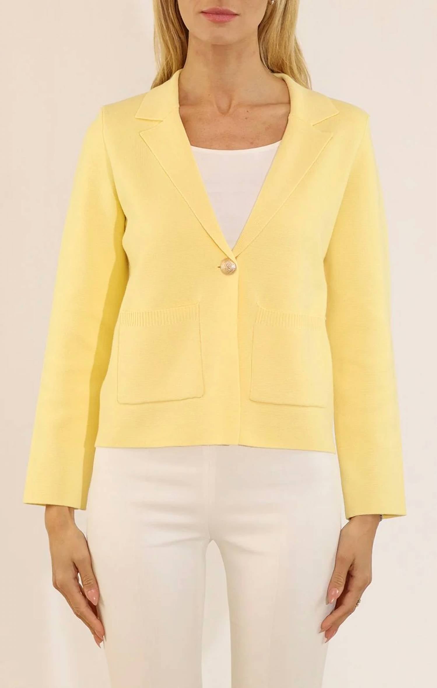 Metric Knits - One Button Patch Pocket Shorter Length Blazer