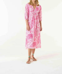 oneseason Hydra Long Midi Poppy Dress in pink - women's dress