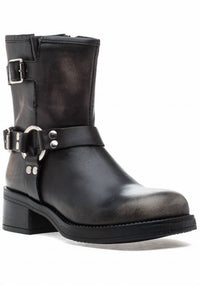 STEVE MADDEN Women's Brixton Bootie in distressed black - women's shoe - detail view
