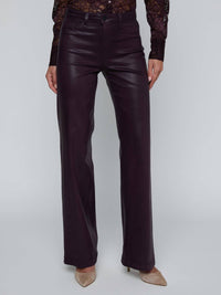 L'Agence - High Rise Wide Leg Coated Jean