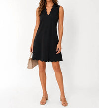 Lulu-B - Women's Scalloped Sleeveless Dress